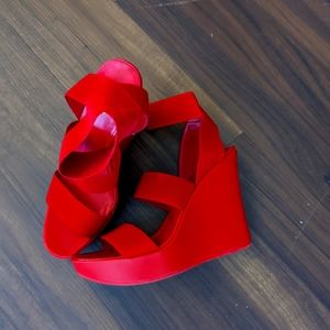 Aldo all red wedges